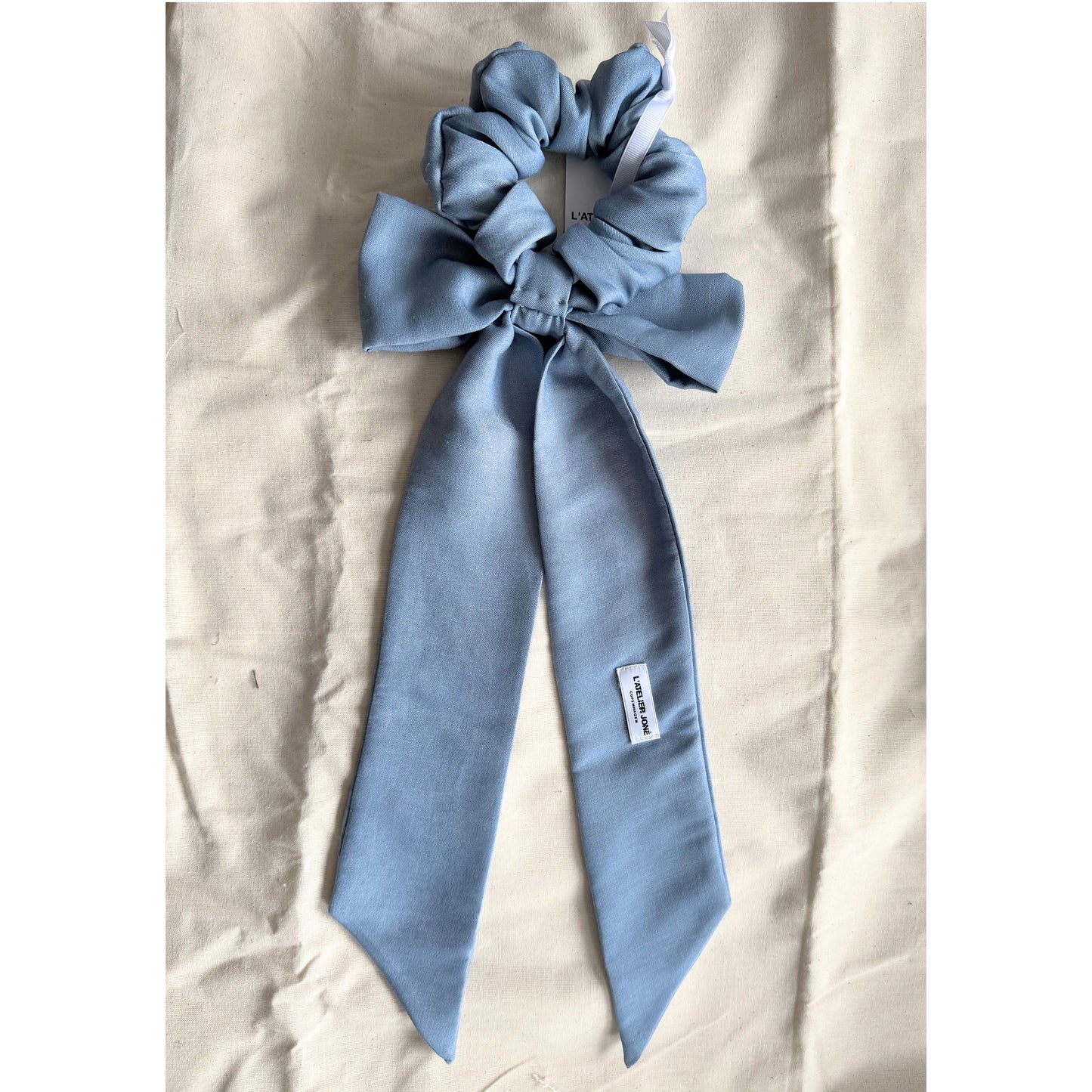 Bow Scrunchie – Blue Viscose