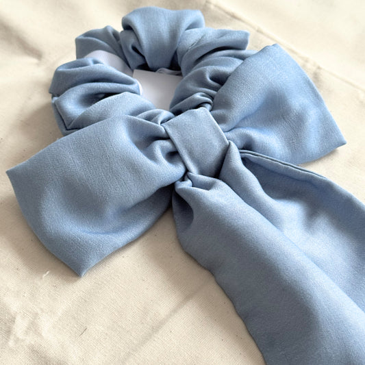 Bow Scrunchie – Blue Viscose
