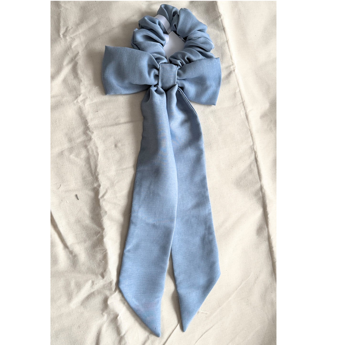 Bow Scrunchie – Blue Viscose